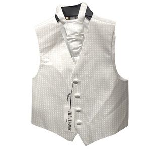 Kids Dream White Square Pattern Vest Tie Set Boys 4
